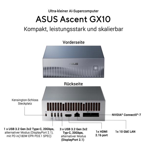ASUS Ascent GX10 - GB10 Grace - DGX - 2TB NVMe PCIe 4.0