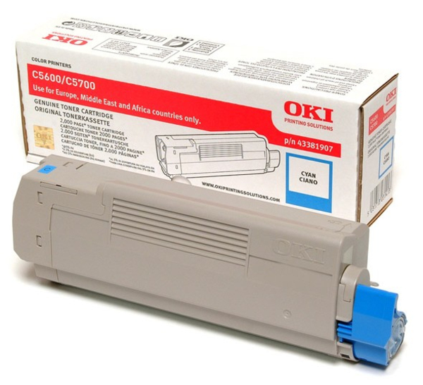 OKI Toner, cyan  (43381907)
